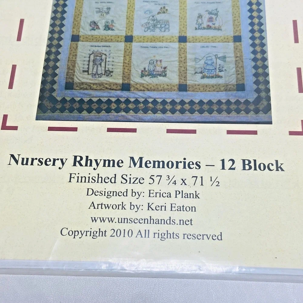 Quilt Pattern Unseen Hands Nursery Rhyme Memories Embroidery Uncut Erica‎ Plank